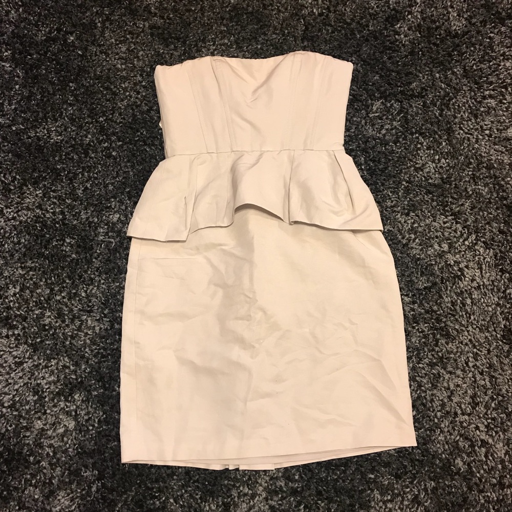 NWT Strapless Peplum Dress